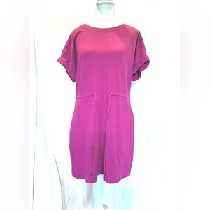 Rachel Roy Fuchsia Shirt Dress Draw String Hot Pink Barbie Y2K small/Medium